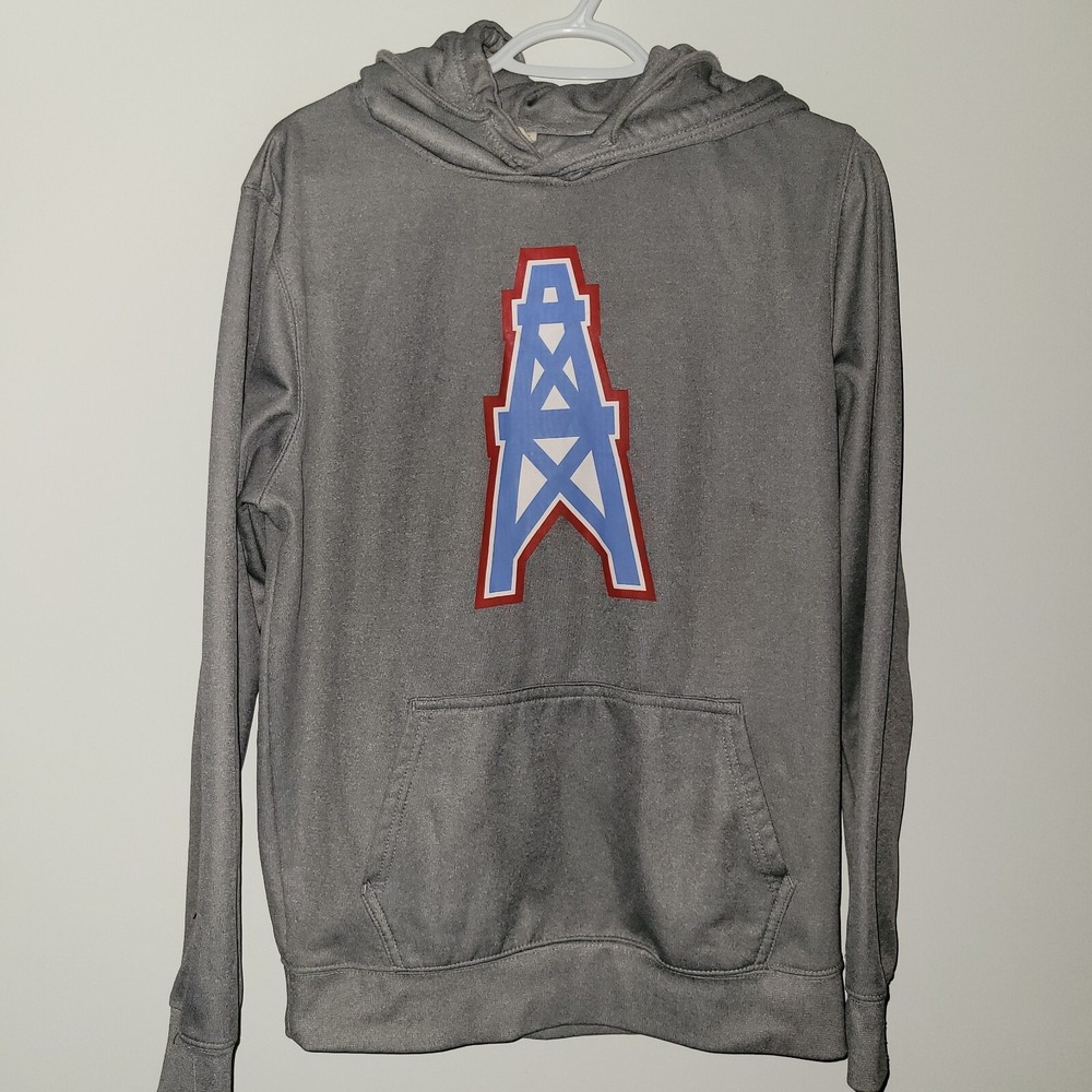 Ultra Game Houston Oilers NFL Long Sleeve Hoodie Men's Size Small Gray Throwback